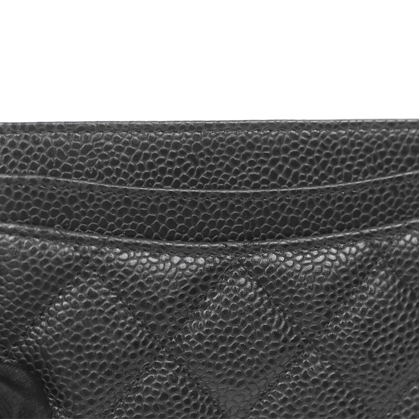 Chanel Classic Flat Card Holder Black Caviar Gold Hardware