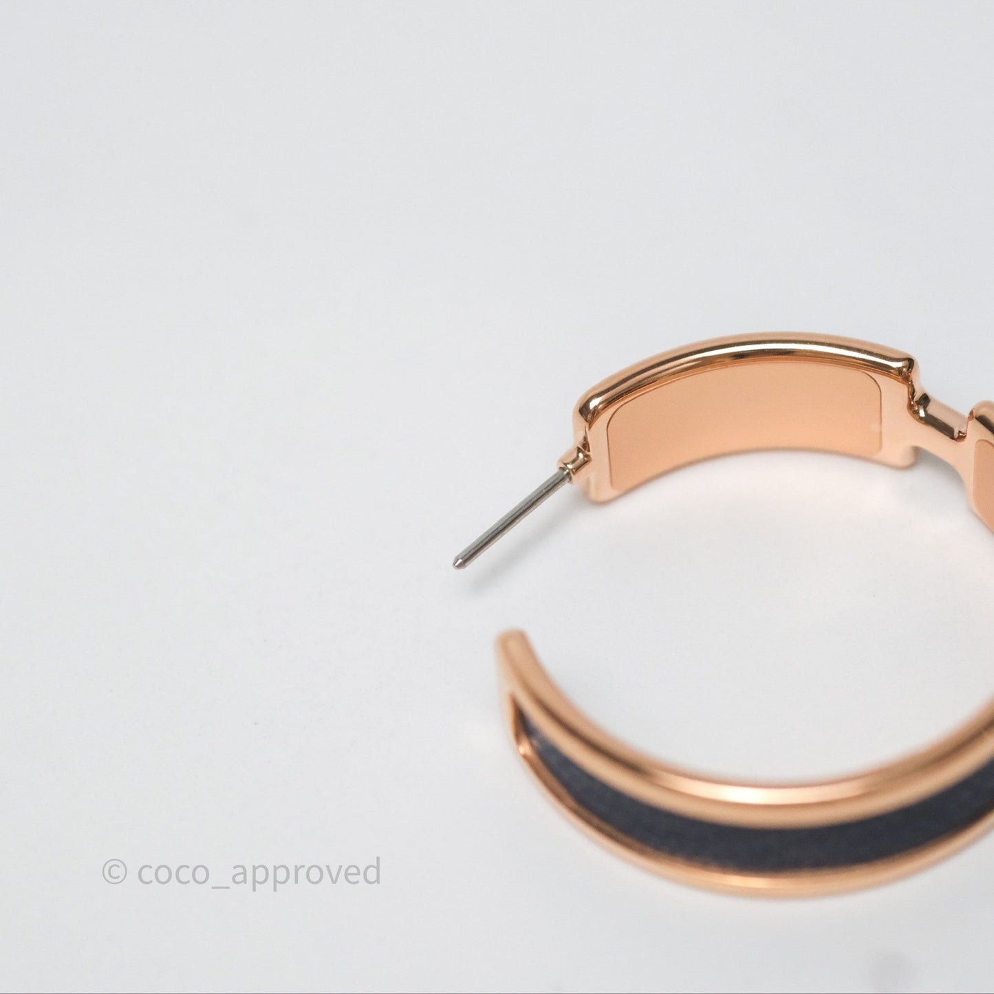 Hermès Olympe Earrings Bleu Saphir Rose Gold Hardware