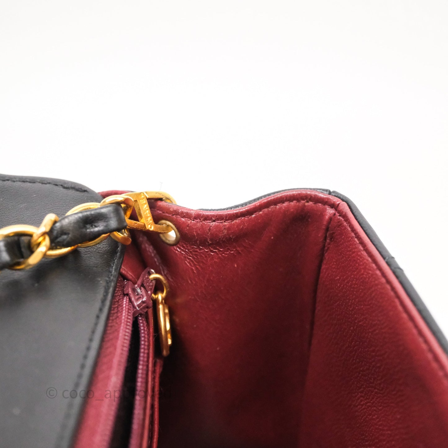 Chanel Vintage Small Classic Diana Flap Bag Black Lambskin 24K Gold Hardware