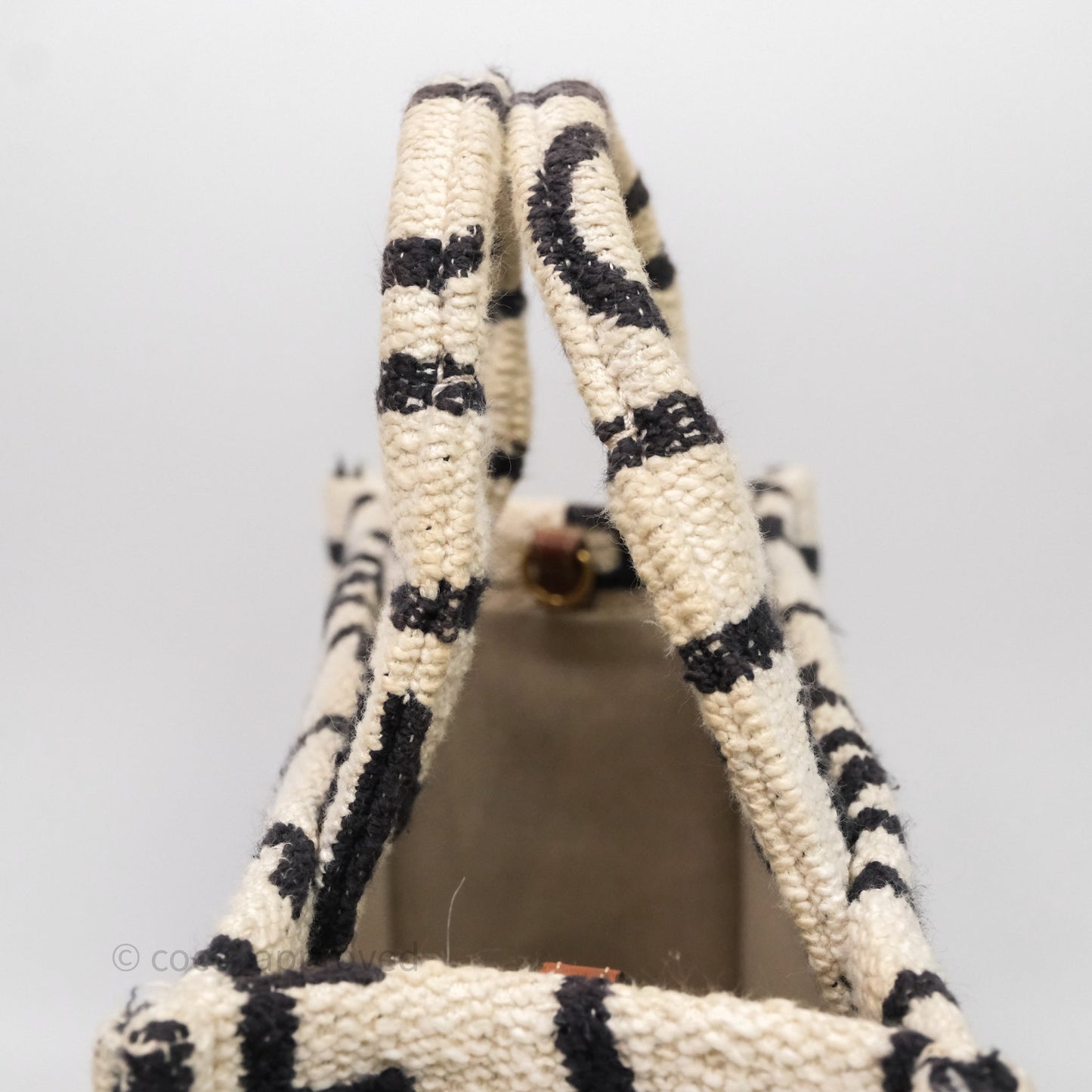 Celine Small Cabas Thais Textile with Celine All-Over White