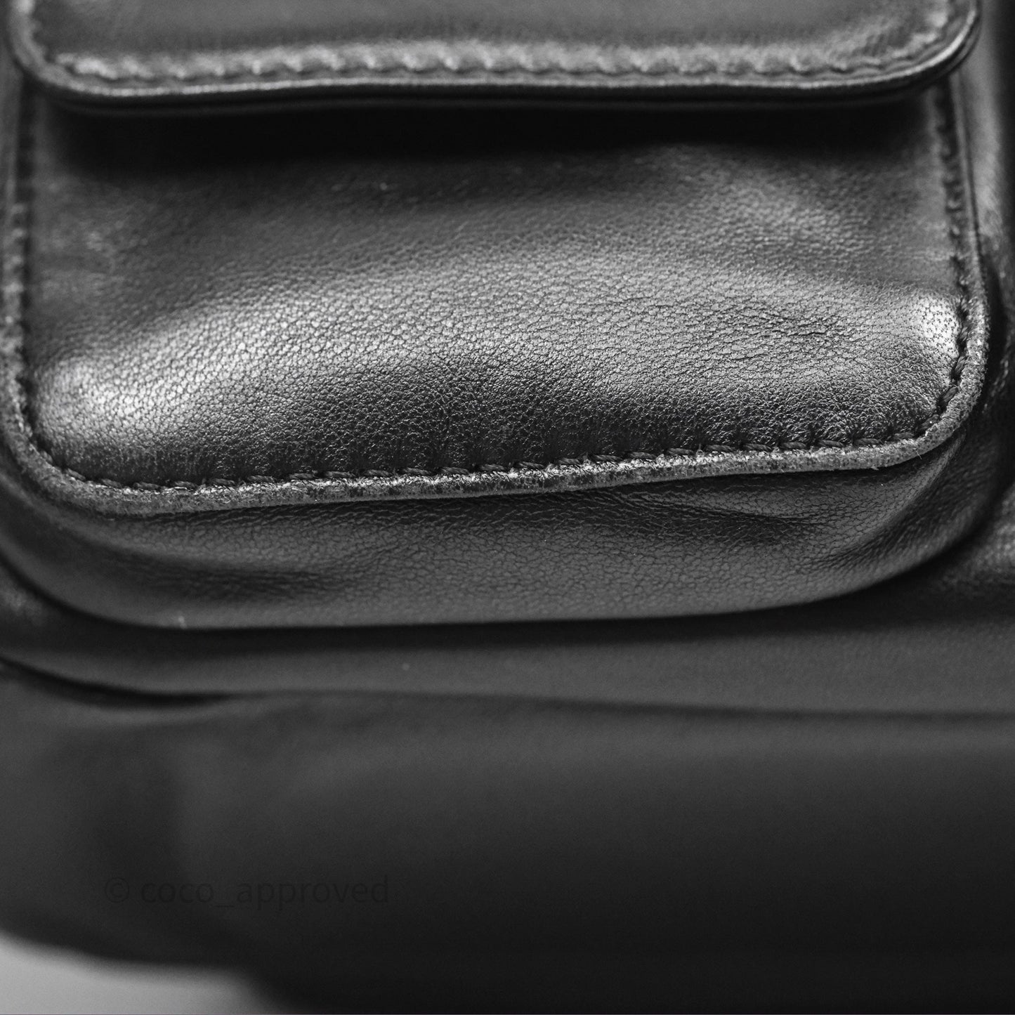Miu Miu Nappa Leather Pocket Bag Black Lambskin Gold Hardware