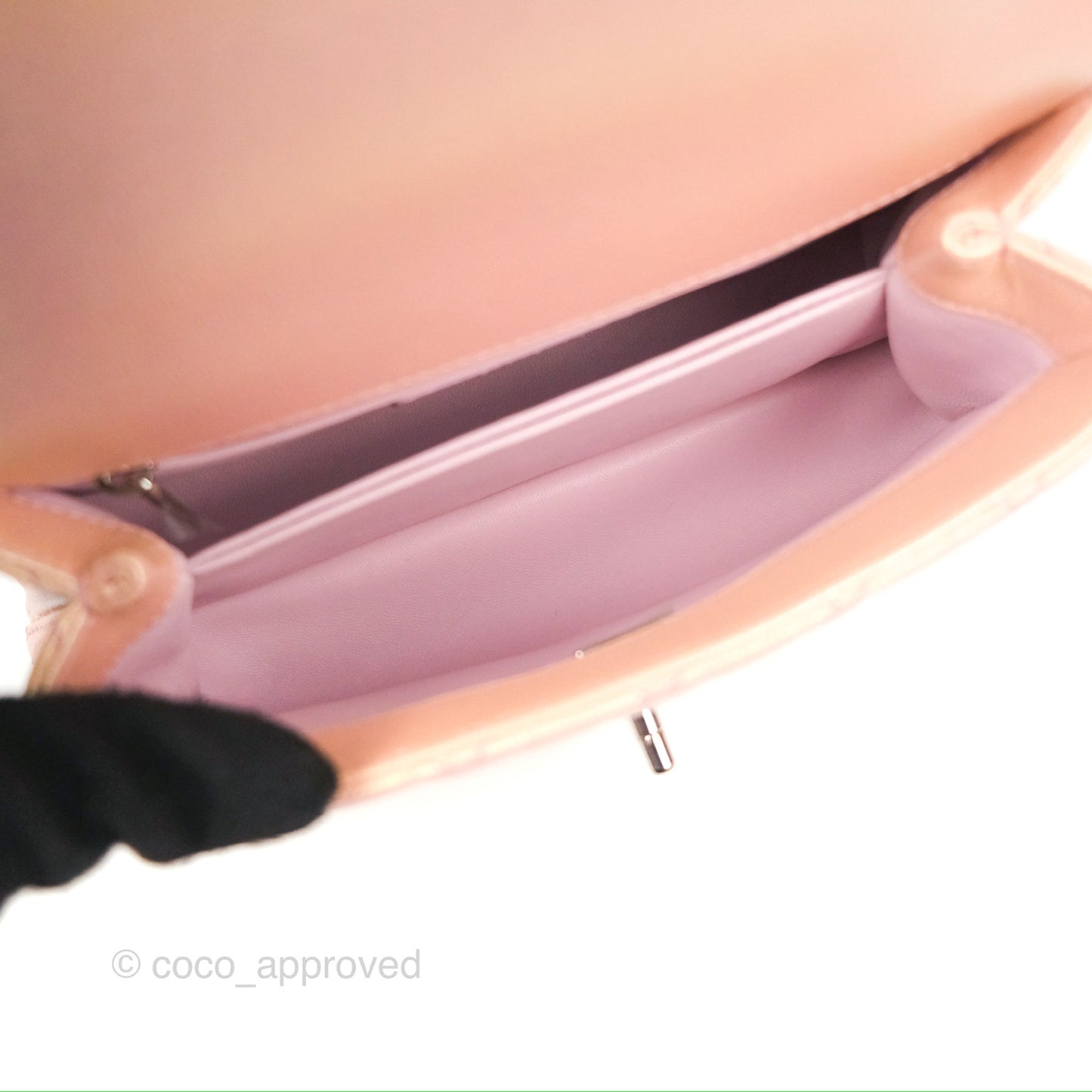 Chanel Small Quilted Coco Handle Iridescent Pink Caviar Rainbow Hardware