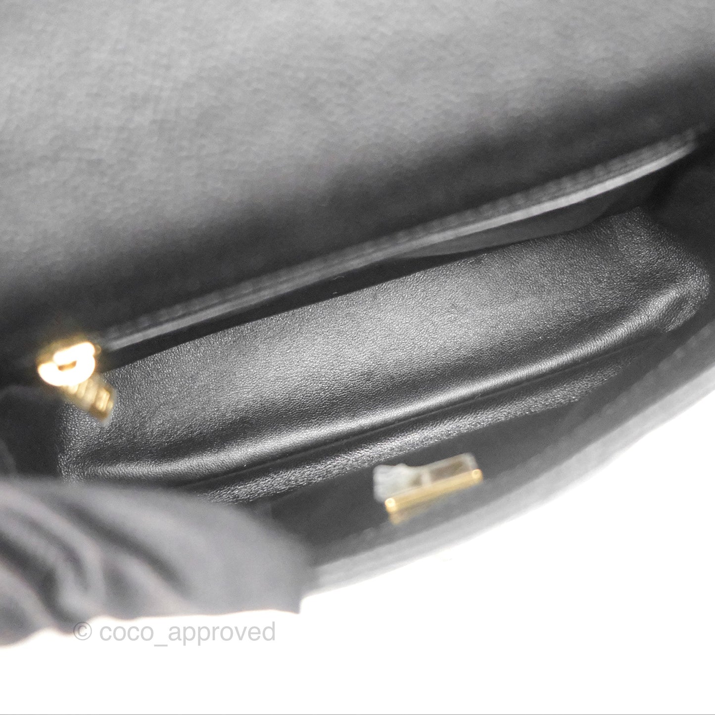 Chanel Mini Flap Bag Heart Adjustable Chain Black Caviar Aged Gold Hardware