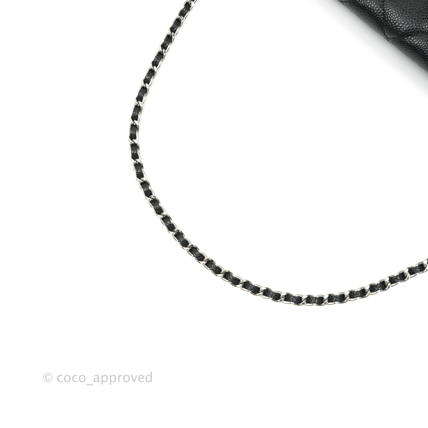 Chanel Quilted Clutch with Chain Black Caviar Silver Hardware