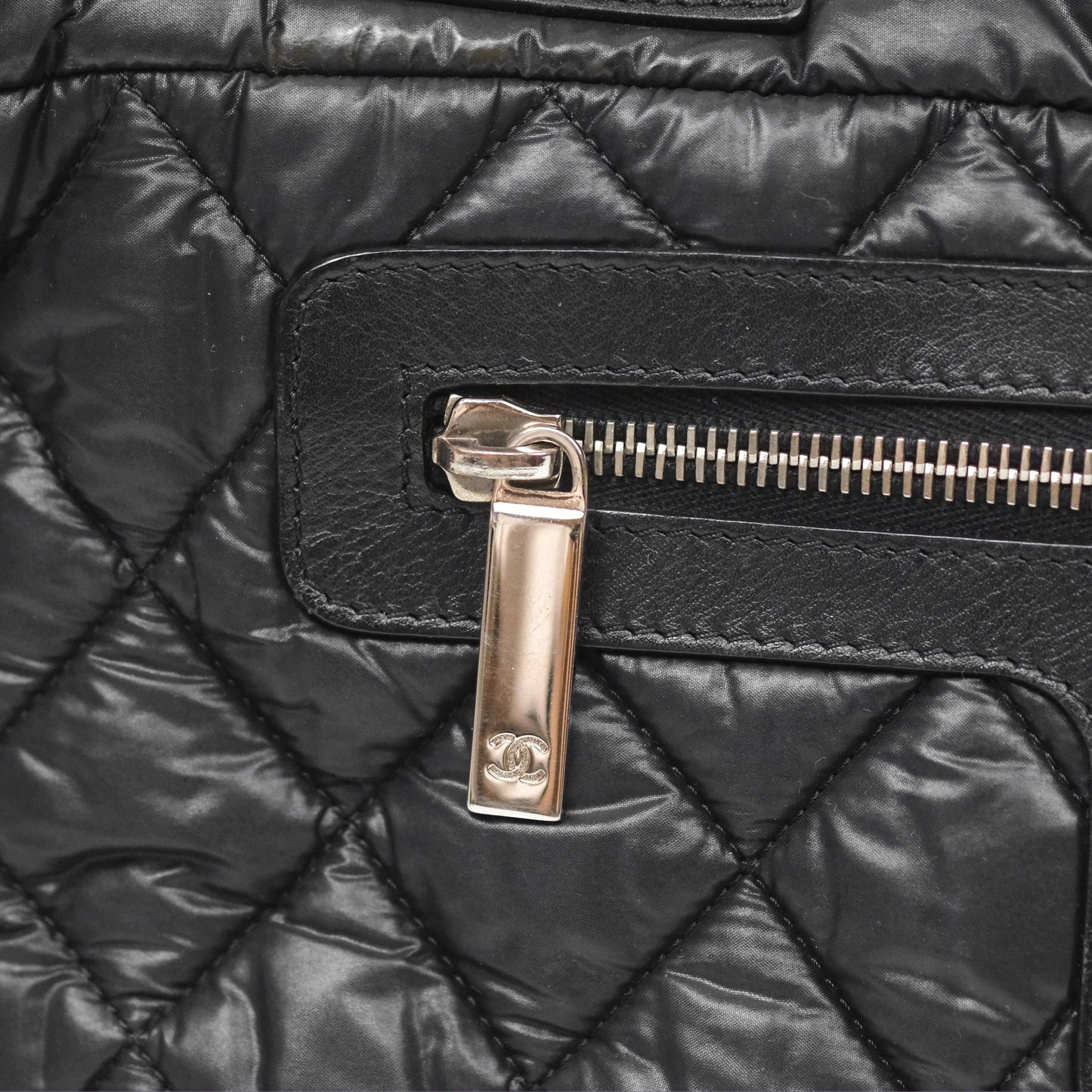 Chanel Coco Cocoon Tote Bag PM Black Nylon