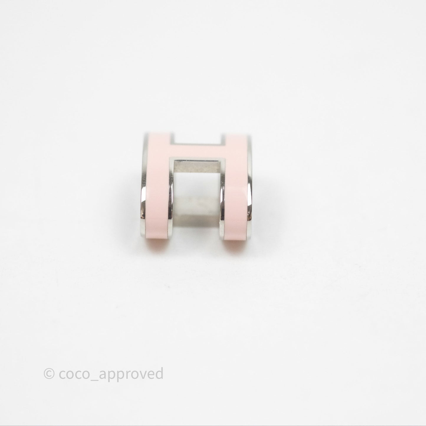 Hermès Pop H Light Pink Pendant Necklace Silver Hardware