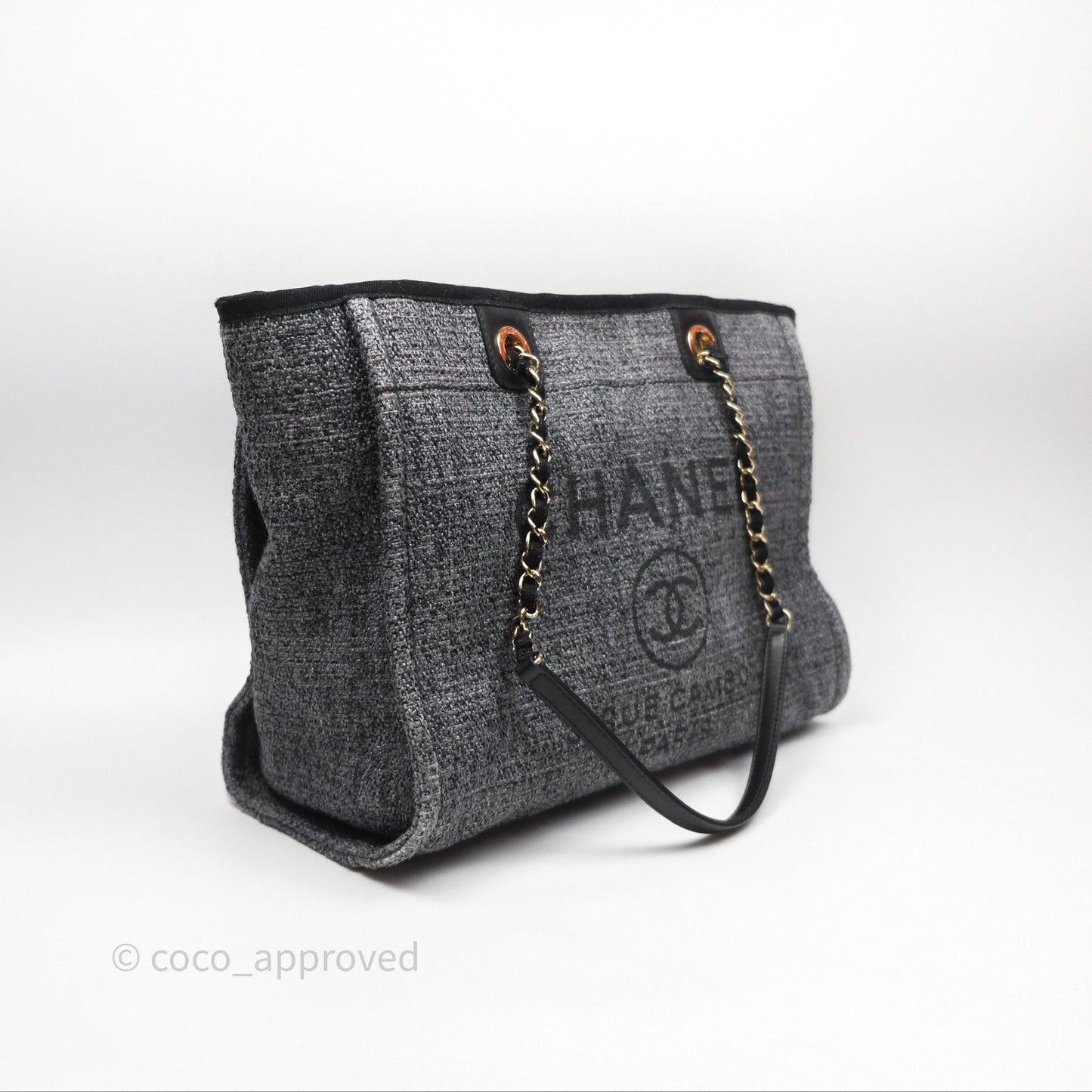 Chanel Medium Deauville Charcoal Grey Canvas