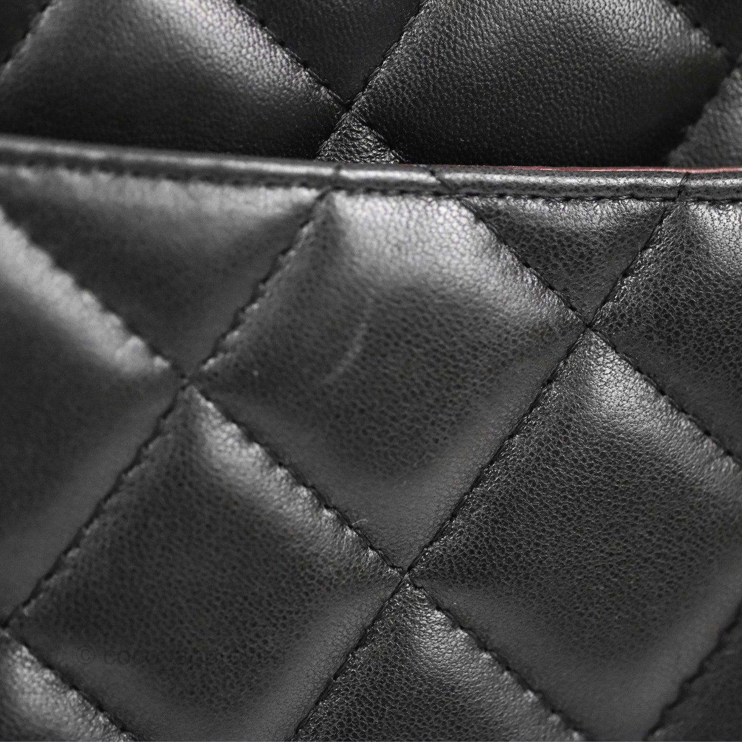 Chanel Quilted Maxi Double Flap Black Lambskin Silver Hardware