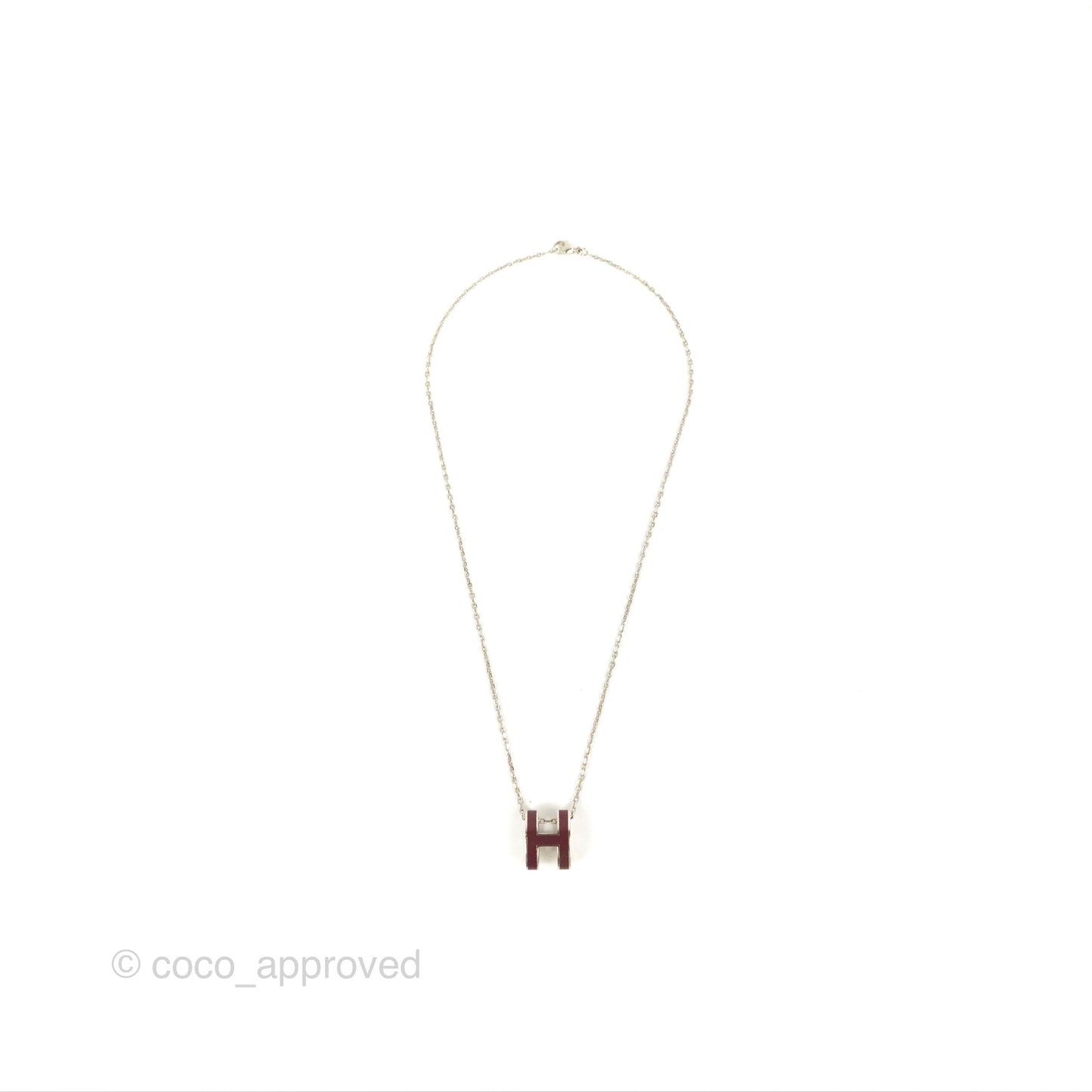 Hermès Pop H Pendant Necklace Rouge Brique Palladium Hardware