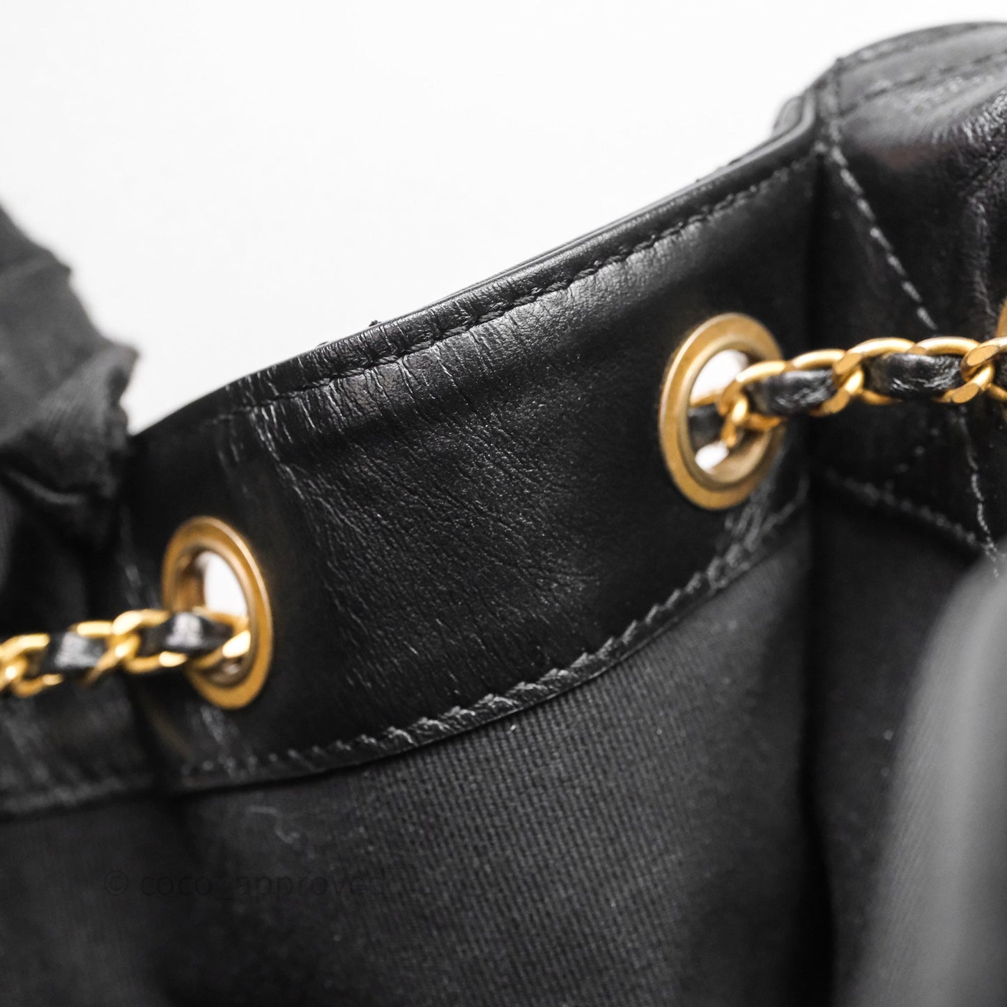 Chanel 25 Medium Black Crumpled Calfskin Aged Gold Hardware