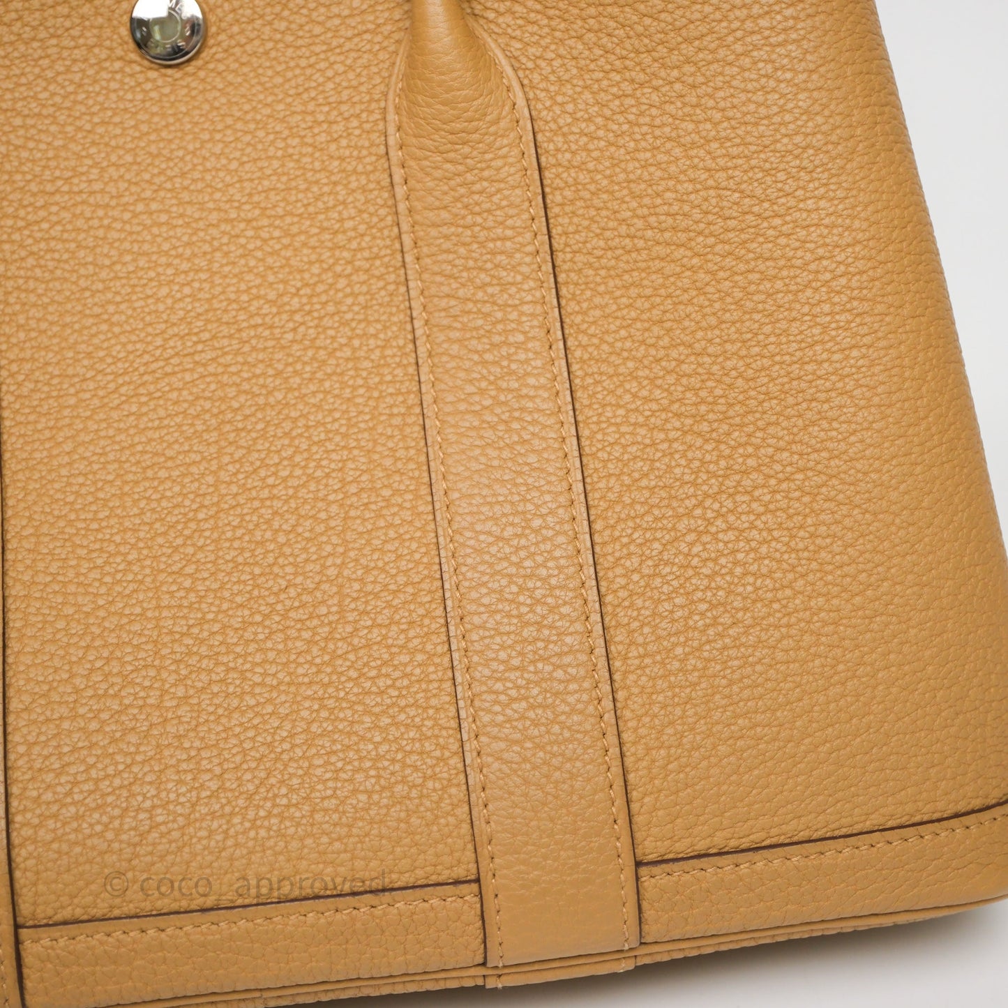 Hermès Garden Party 30 Biscuit 4B Veau Negonda Palladium Hardware