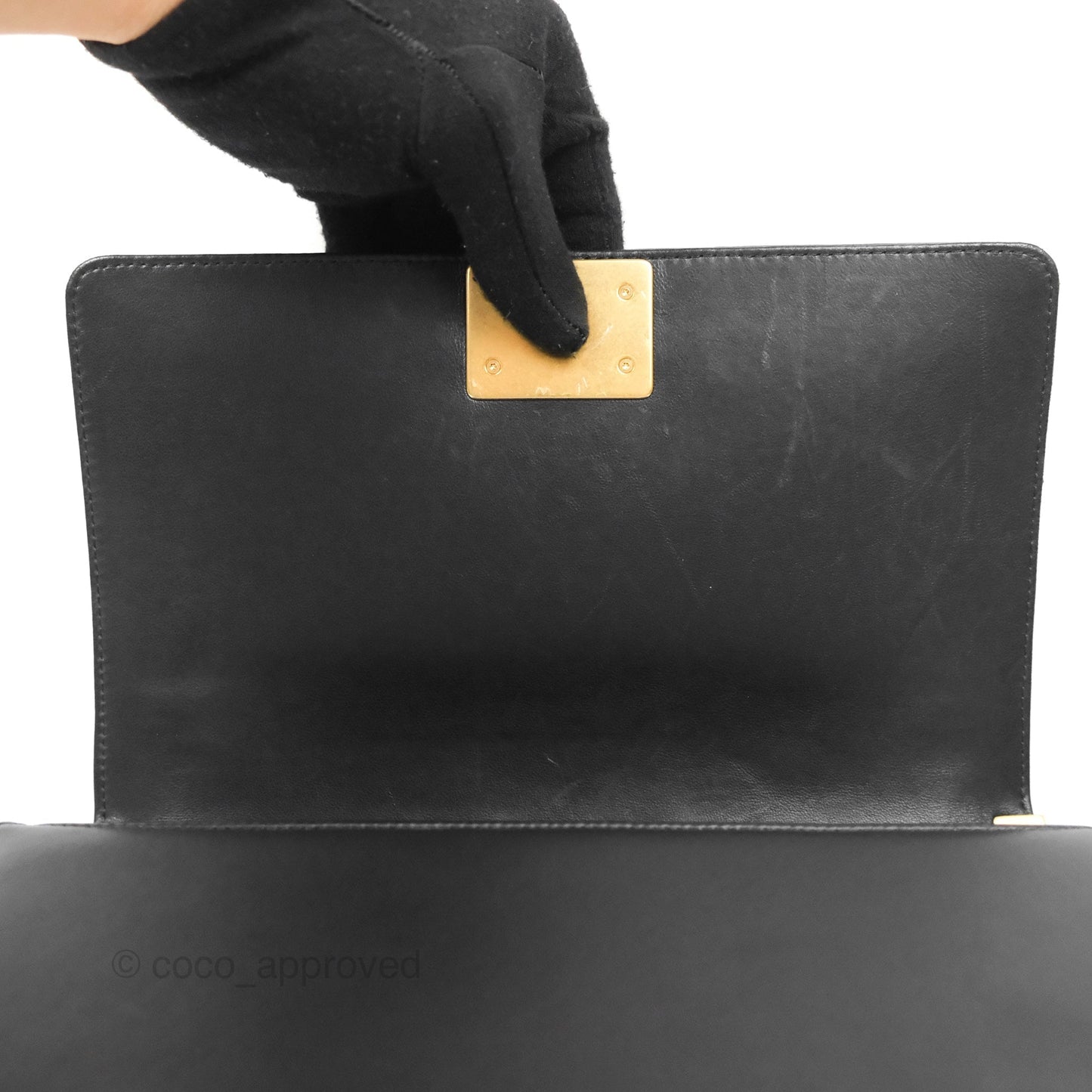 Chanel Quilted Medium Boy Black Lambskin Aged Gold Hardware