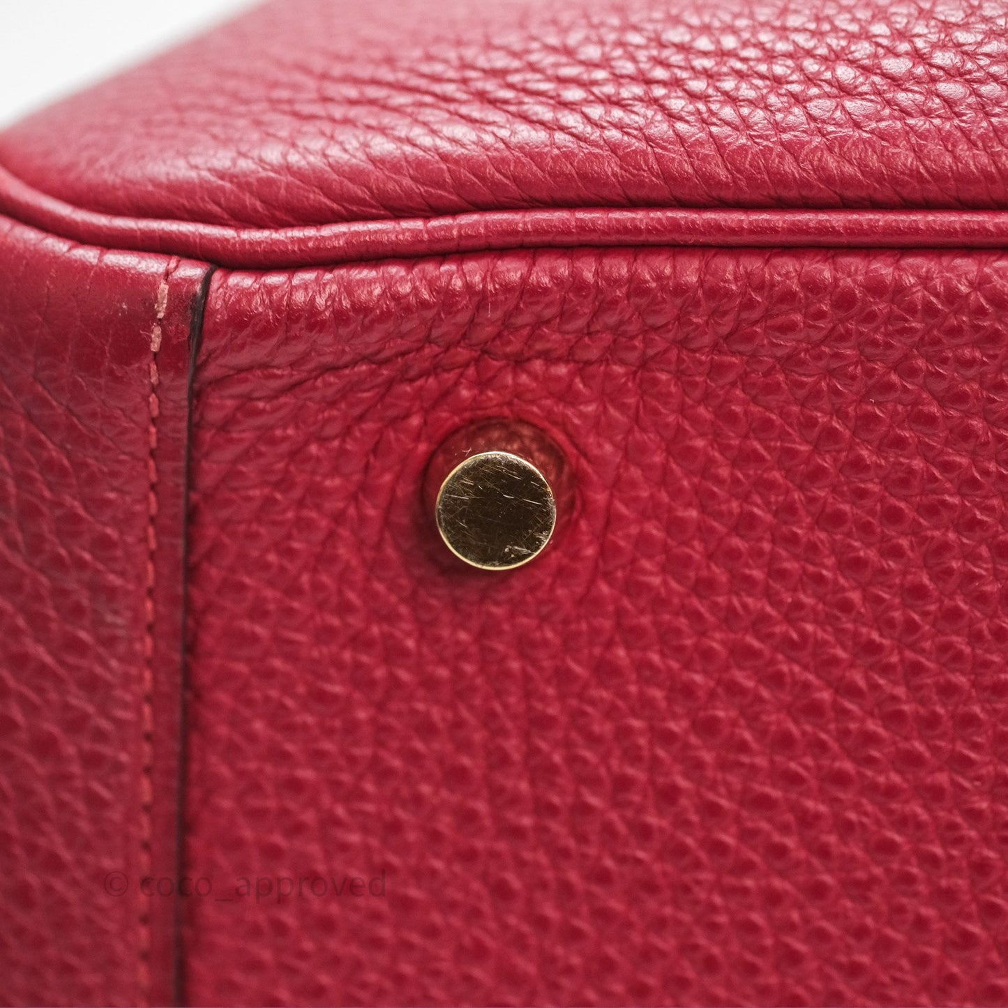 Hermès Lindy 30 Rouge Grenat K1 Clemence Gold Hardware