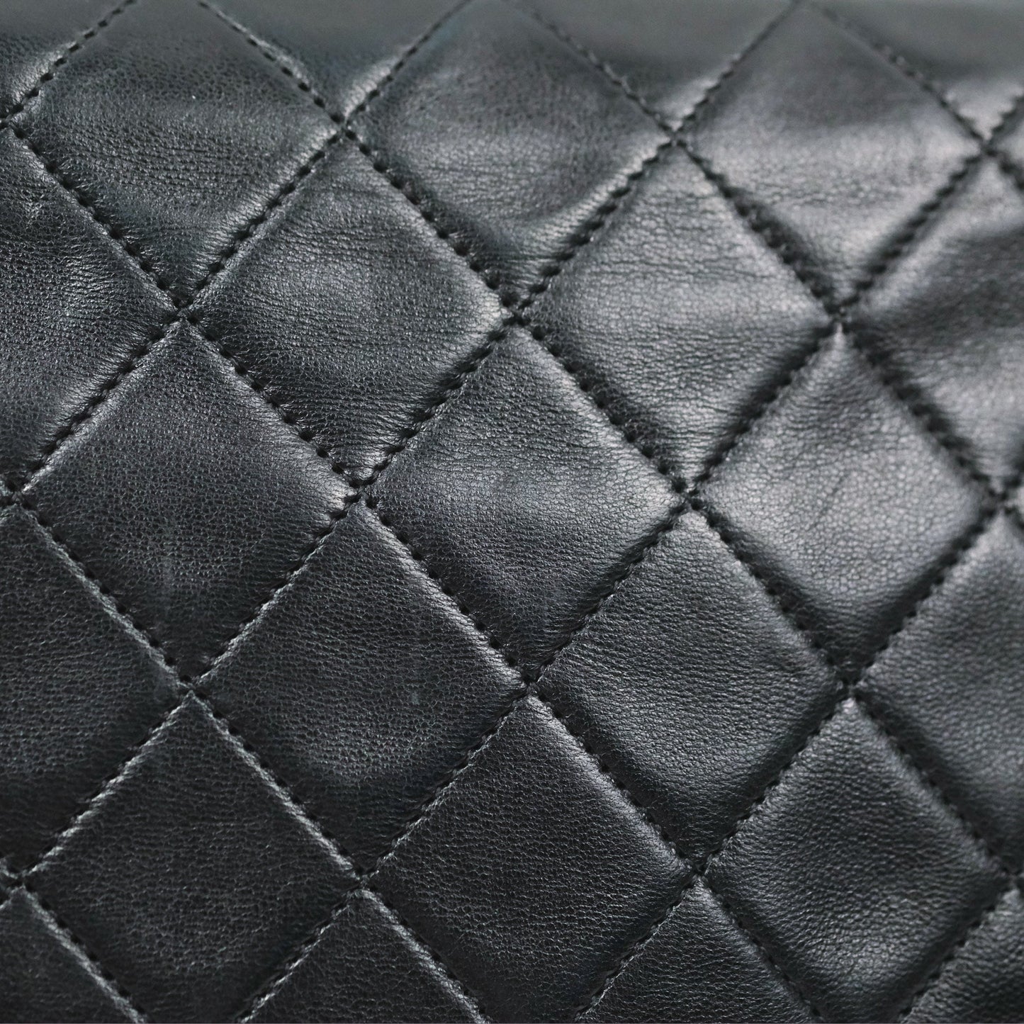 Chanel Vintage Square Flap Bag Black Lambskin 24K Gold Hardware
