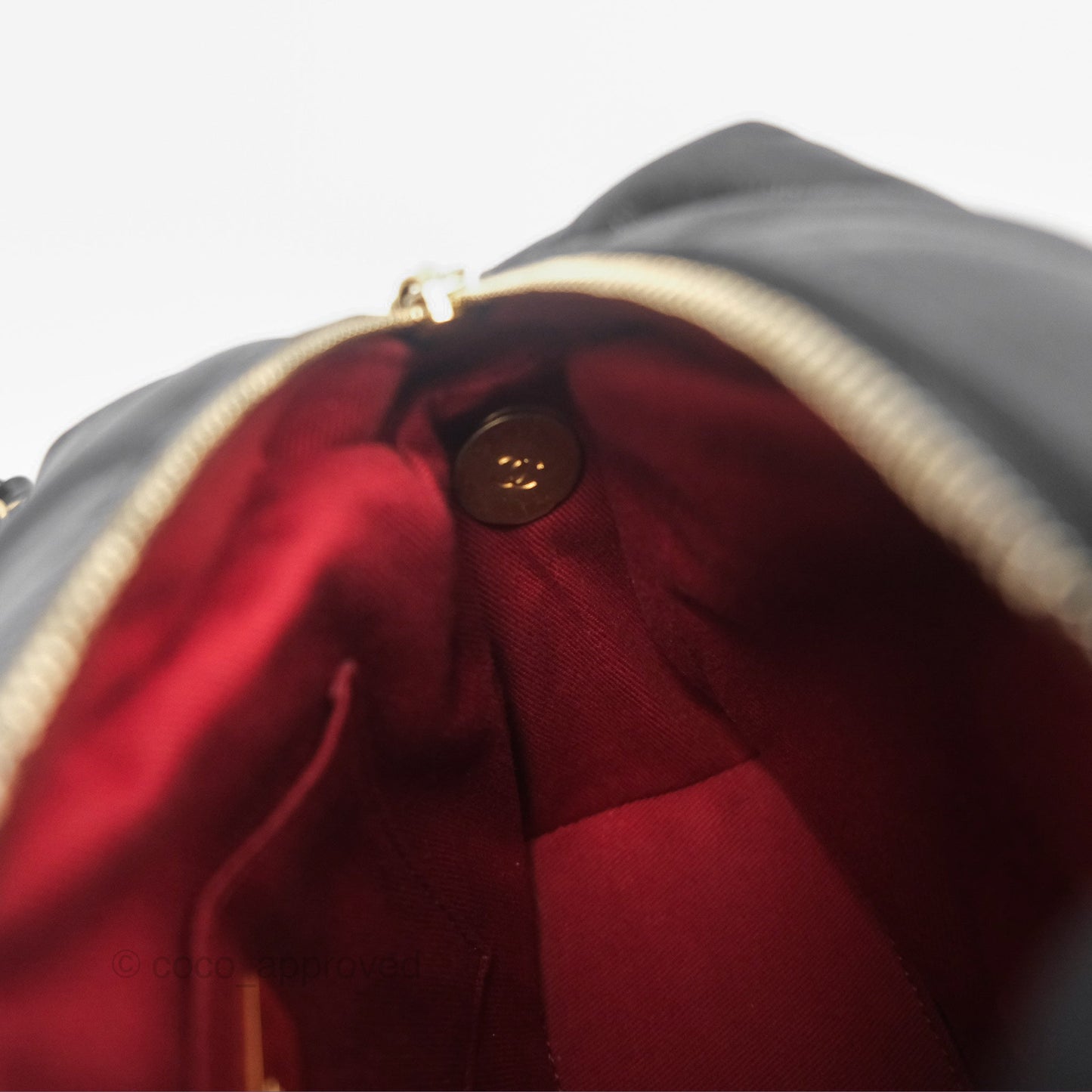 Chanel Small Quilted Bowling Bag Black Lambskin Aged Gold Hardware