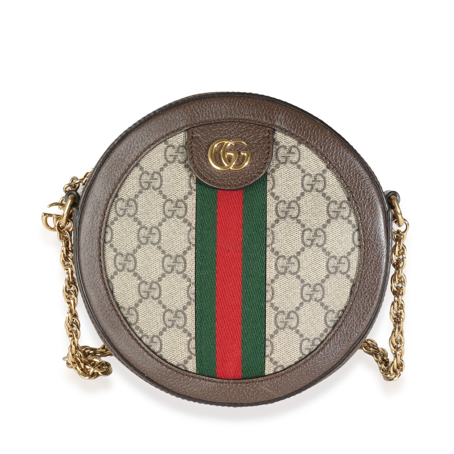 Luxury Gucci Trending 2025 Beige GG Supreme Canvas Mini Ophidia Round Shoulder Bag