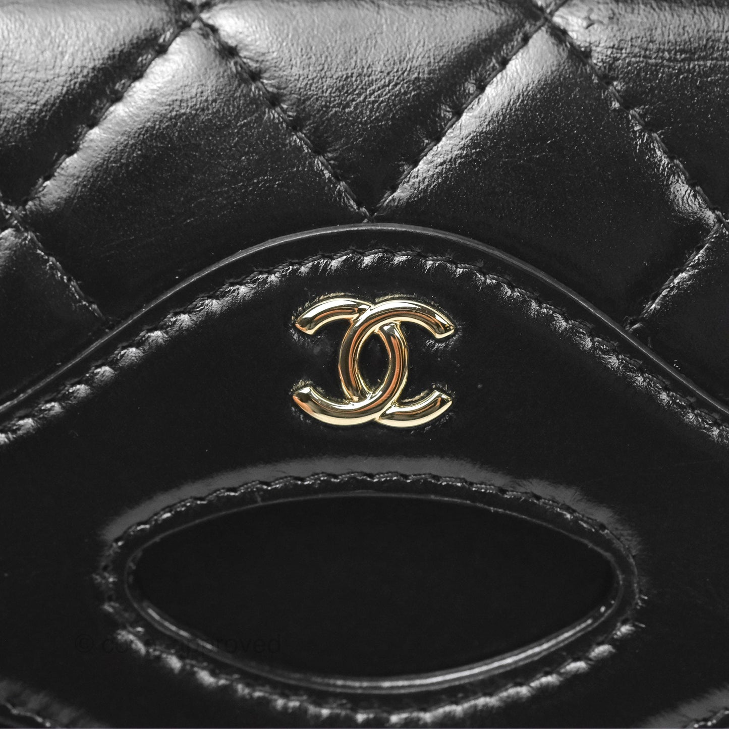Chanel 31 Card Holder Shiny Black Calfskin Gold Hardware 24C