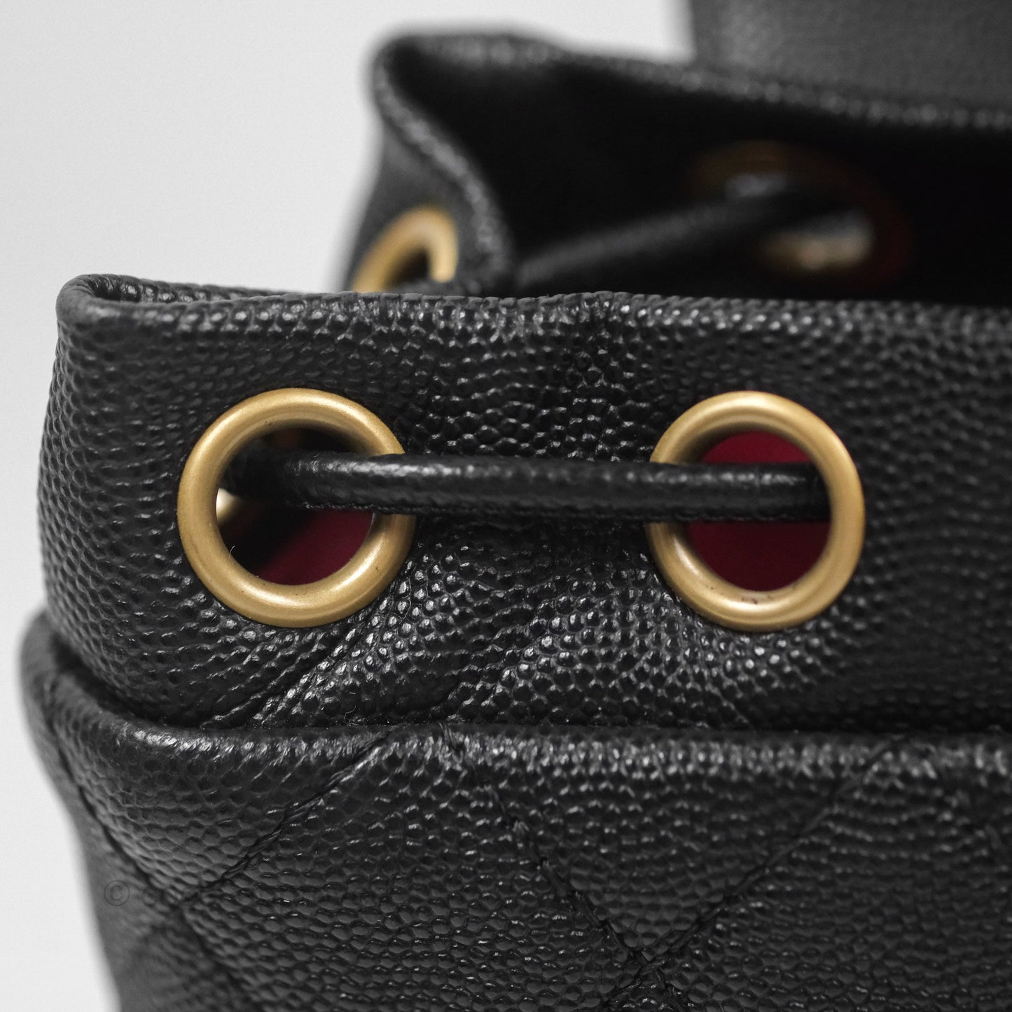 Chanel Small Quilted Filigree Backpack Black Caviar Aged Gold Hardware