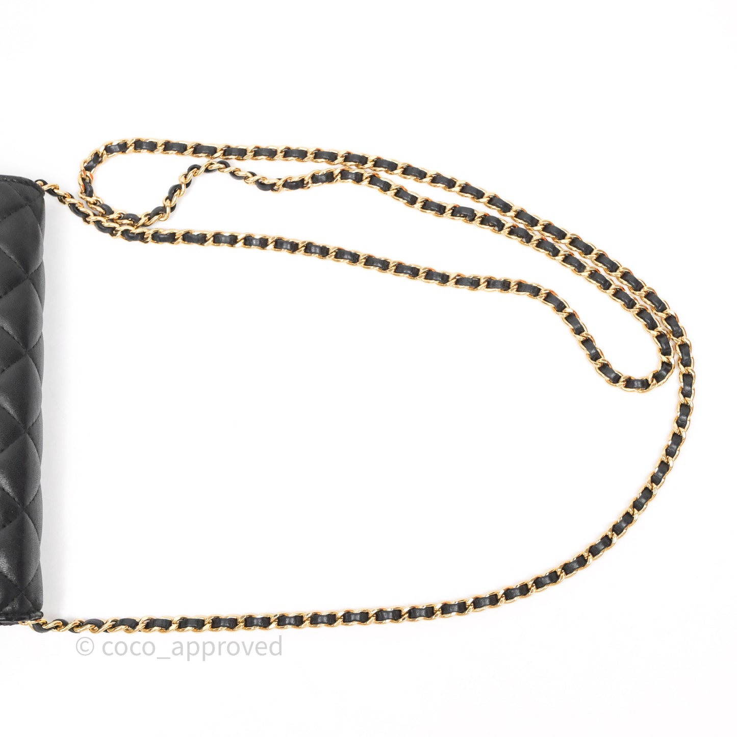 Chanel Classic WOC Wallet On Chain Quilted Black Lambskin Gold Hardware