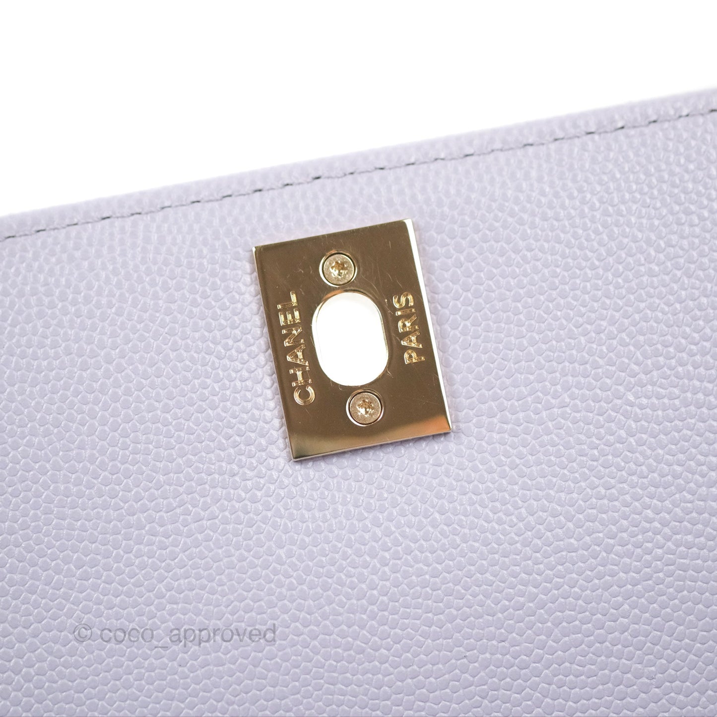 Chanel Small Coco Handle Quilted Lilac Caviar Gold Hardware