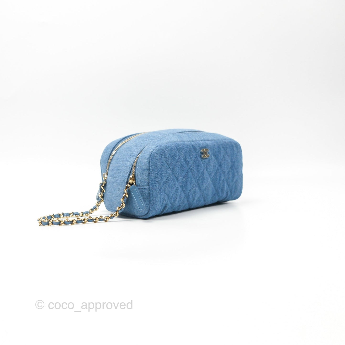 Chanel Cruise Pouch Cosmetic Bag Denim