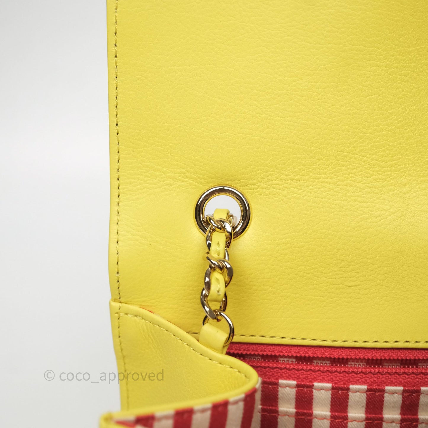 Chanel Chevron Square Envelope Flap Bag Yellow Calfskin Gold Hardware 19C