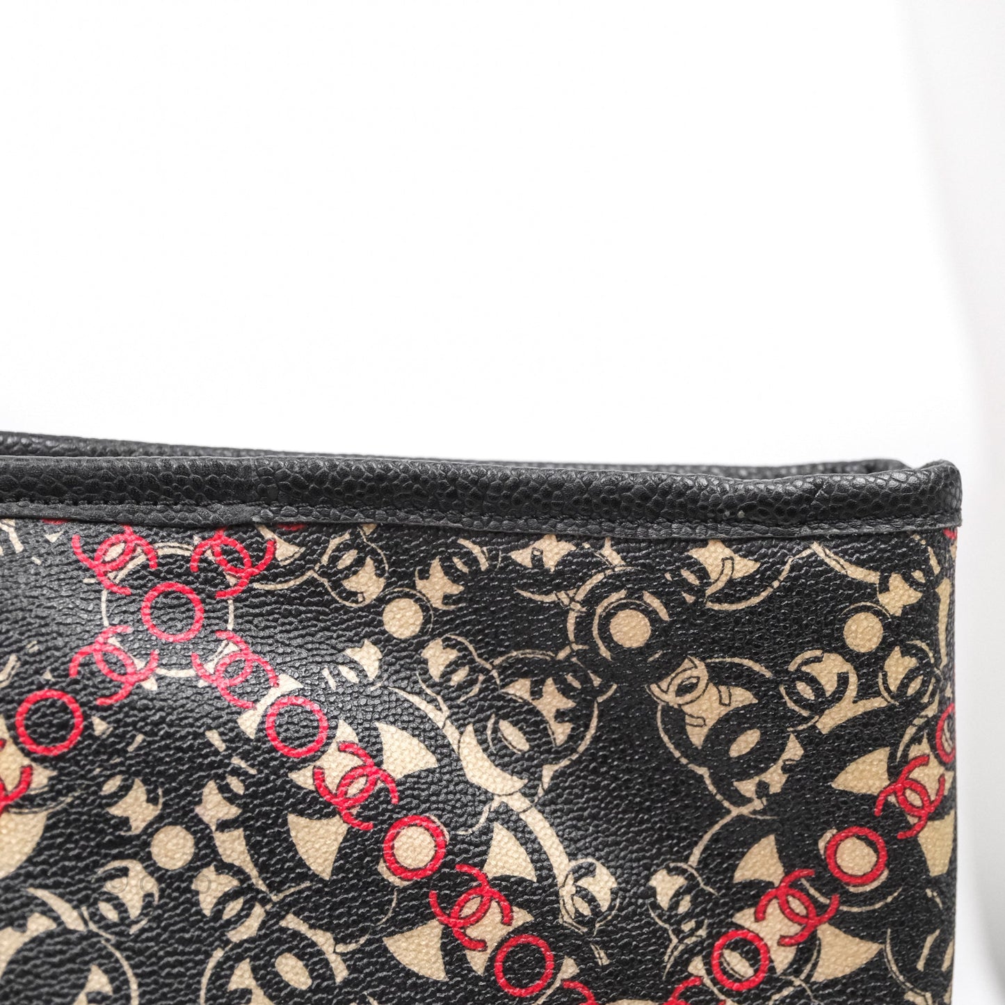 Chanel CC Print Logo Tote Bag Black