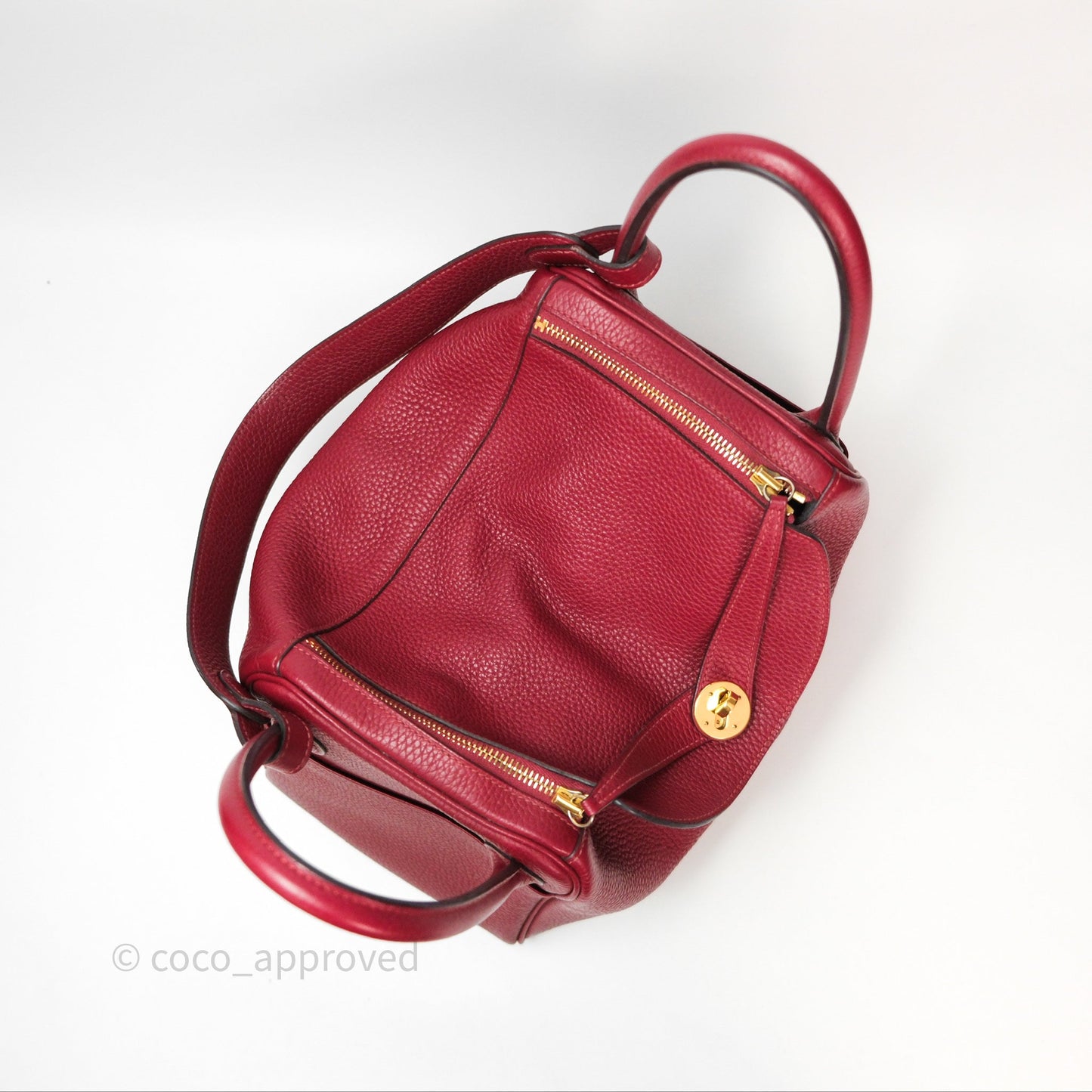Hermès Lindy 30 Rouge Grenat K1 Clemence Gold Hardware