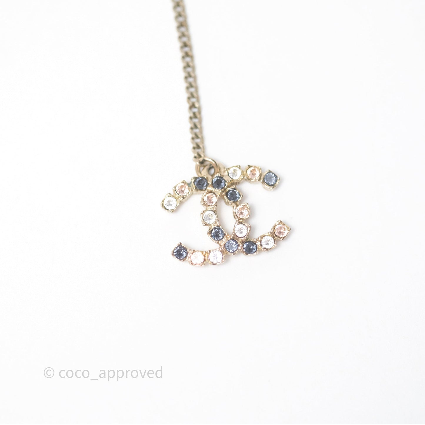 Chanel Crystal CC Long Drop Earrings Gold Tone 19A