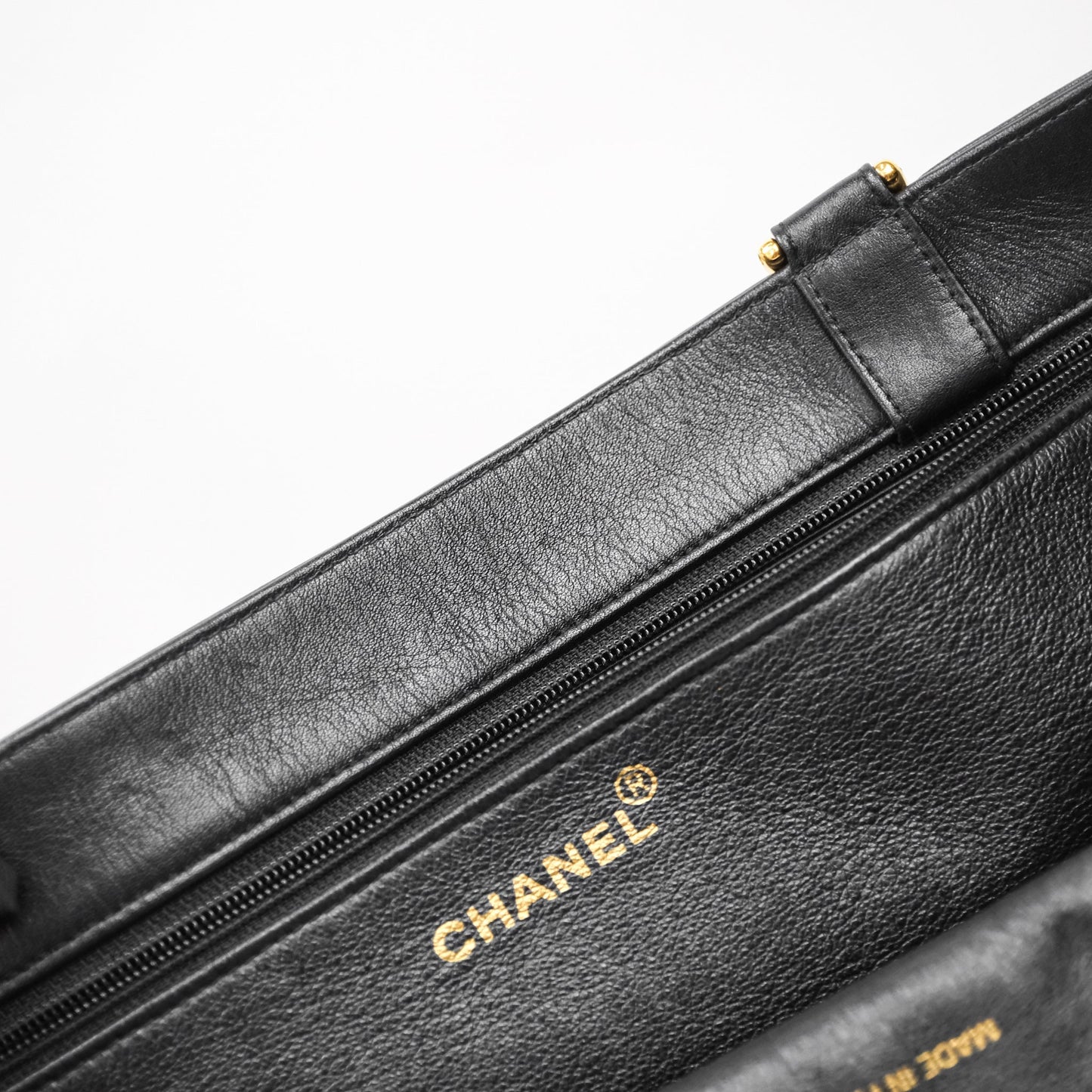 Chanel Vintage Shoulder Bag Black Calfskin Gold Hardware