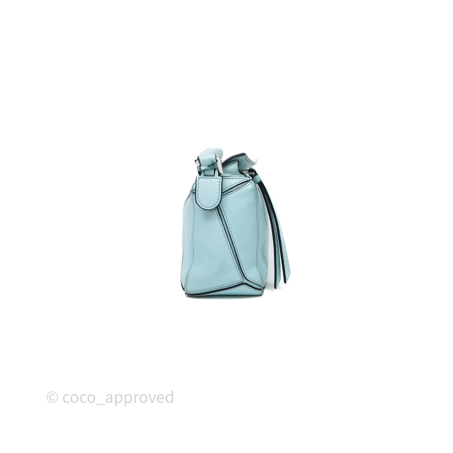 Loewe Mini Puzzle Bag Light Blue Calfskin Silver Hardware