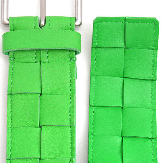 Luxury Bottega Veneta Men's Maxi Intrecciato Calf Leather Belt Green