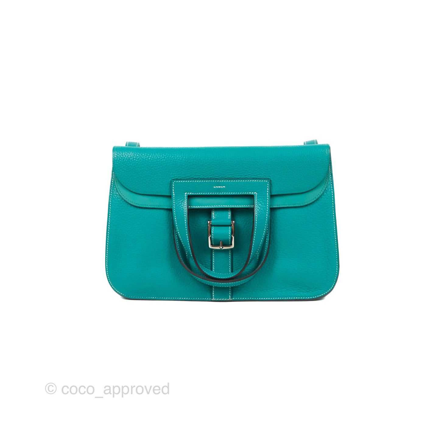 Hermès Halzan 31 Vert Verone Clemence Palladium Hardware