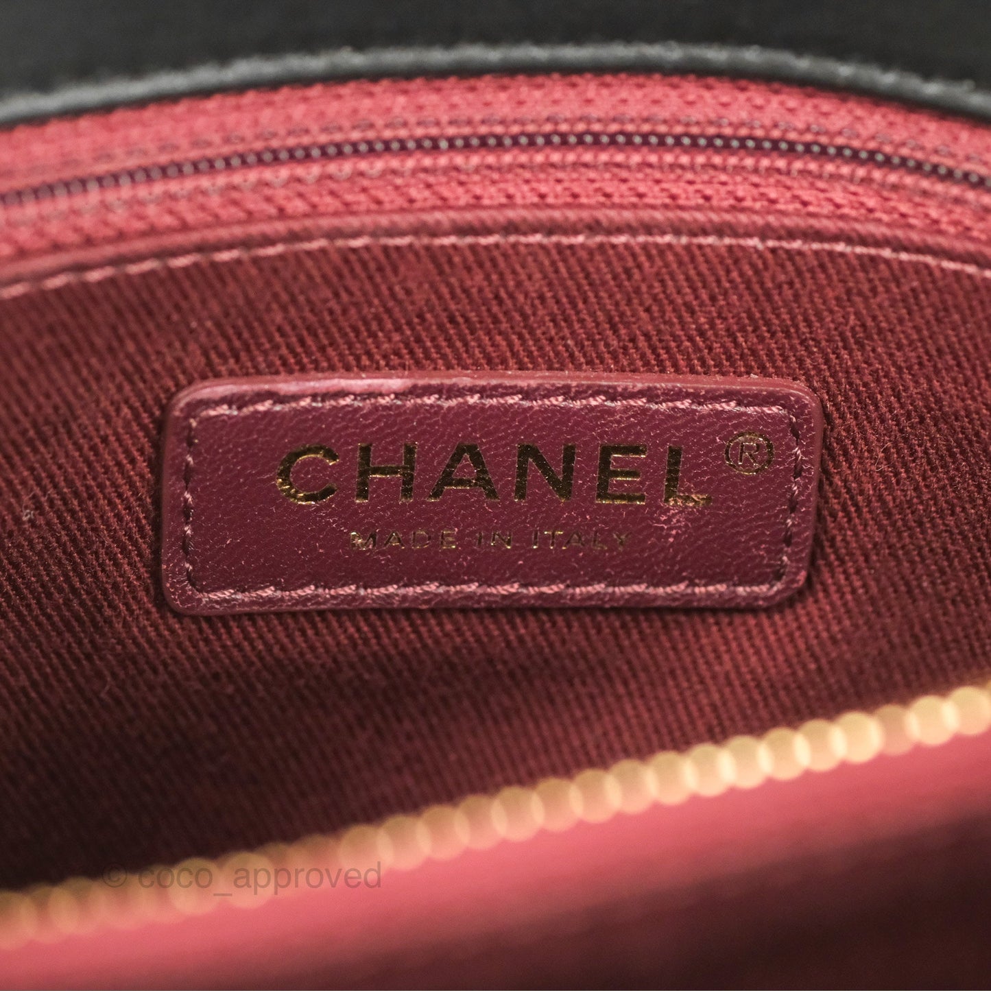 Chanel Chevron Stitched Coco Flap Bag Black Calfskin Gold Hardware