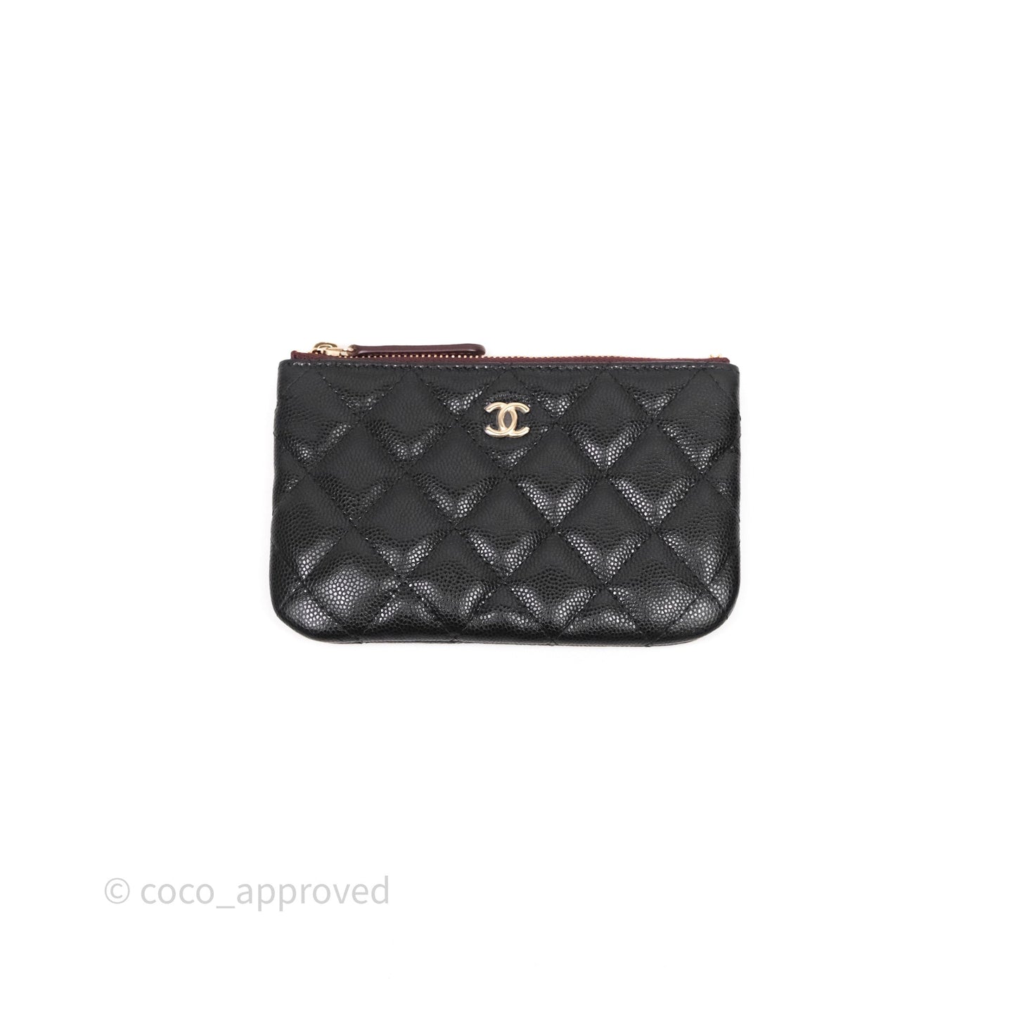 Chanel Quilted Mini O case Black Caviar Gold Hardware
