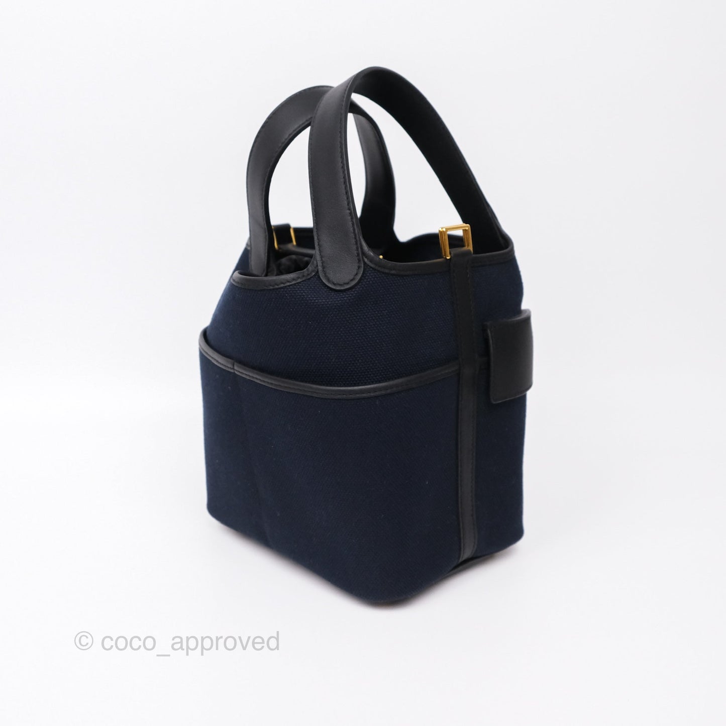 Hermes Picotin Lock 18 Cargo Pockets Bleu Marine 78 Black Gold Hardware