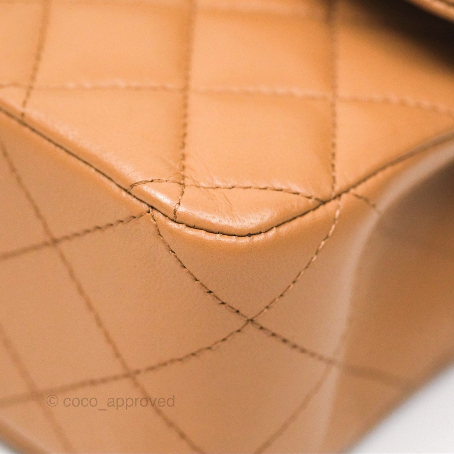 Chanel Classic M/L Medium Flap Quilted Dark Beige Lambskin Gold Hardware 22K