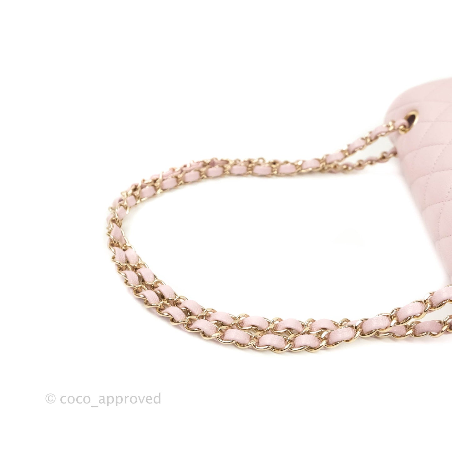 Chanel M/L Medium Double Flap Bag Lilac Rose Clair Caviar Gold Hardware 21S