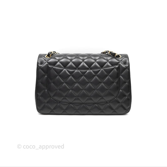 Chanel Jumbo Double Flap Black Lambskin Gold Hardware