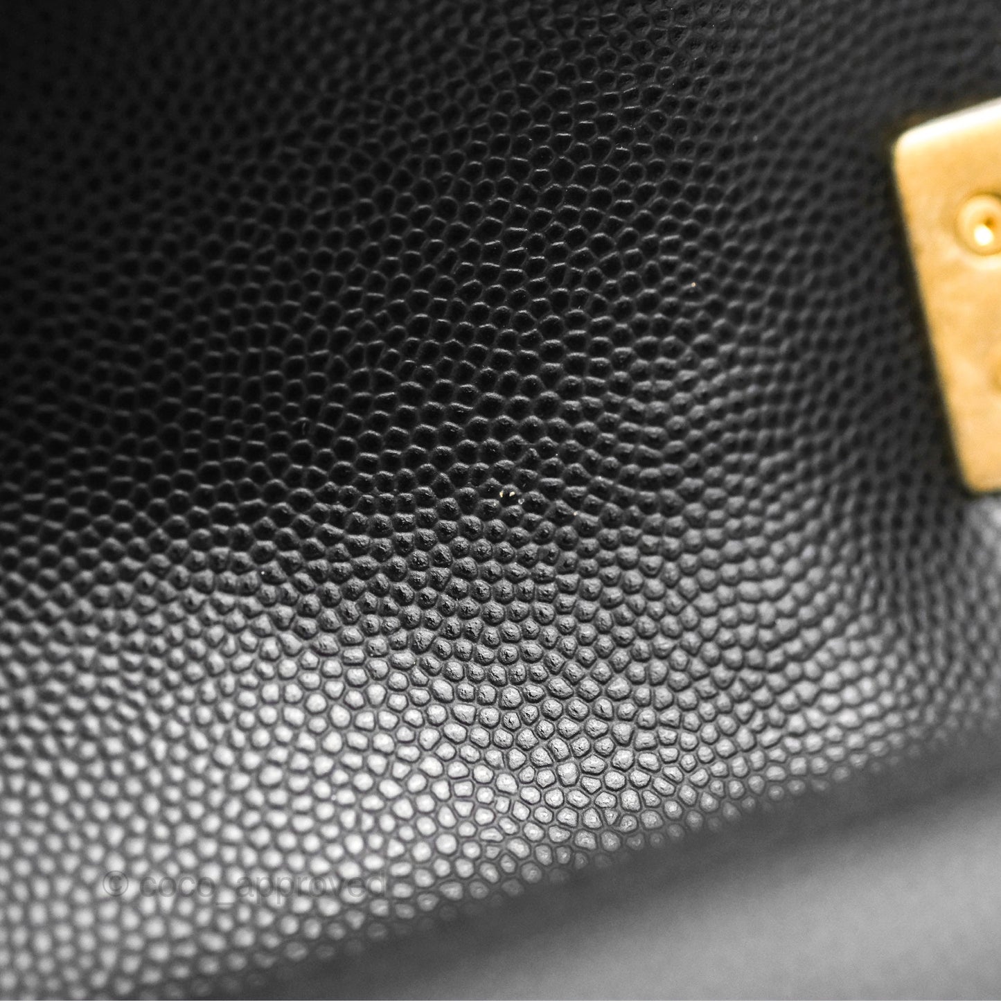 Chanel Quilted Medium Boy Black Caviar Aged Gold Hardware