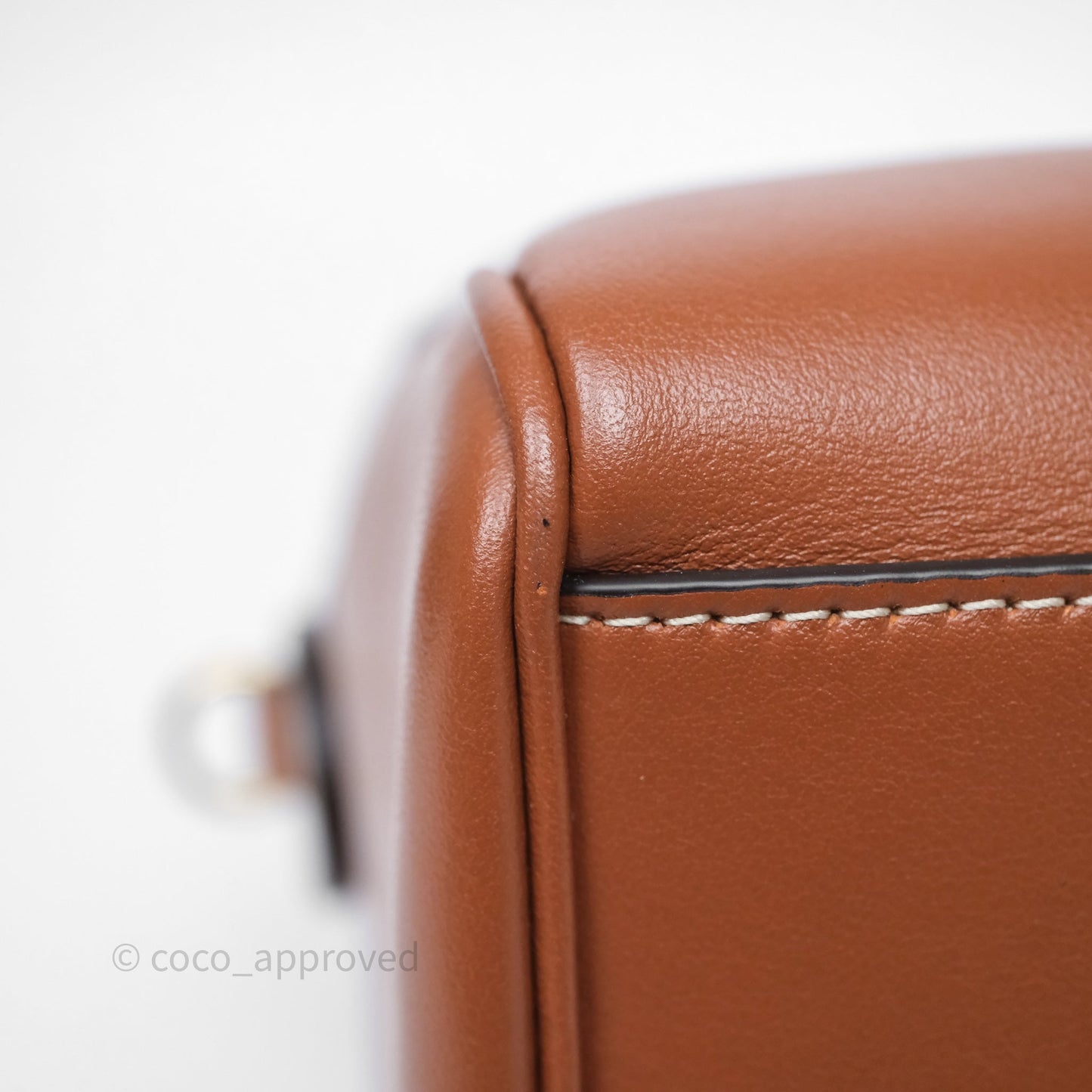 Celine Small Boston Bag Tan Calfskin Gold Hardware