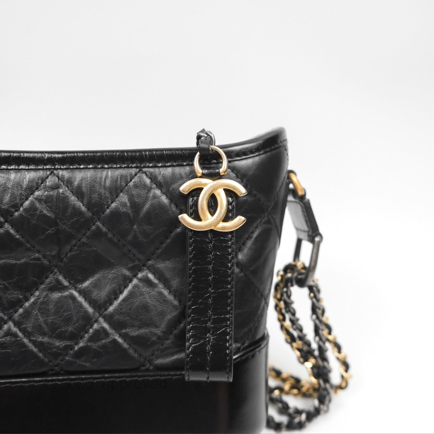 Chanel Small Gabrielle Hobo Quilted Black Aged Calfskin
