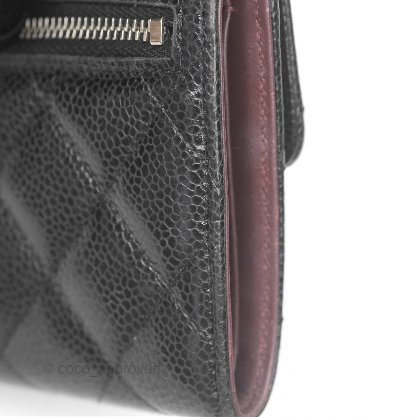 Chanel Classic Short Flap Wallet Black Caviar Silver Hardware