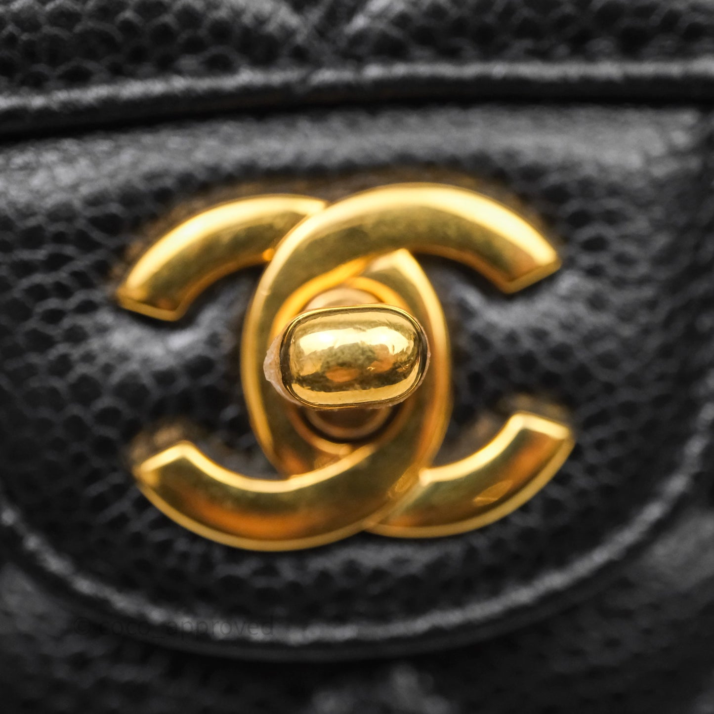 Chanel Classic M/L Medium Flap Quilted Black Caviar Gold Hardware
