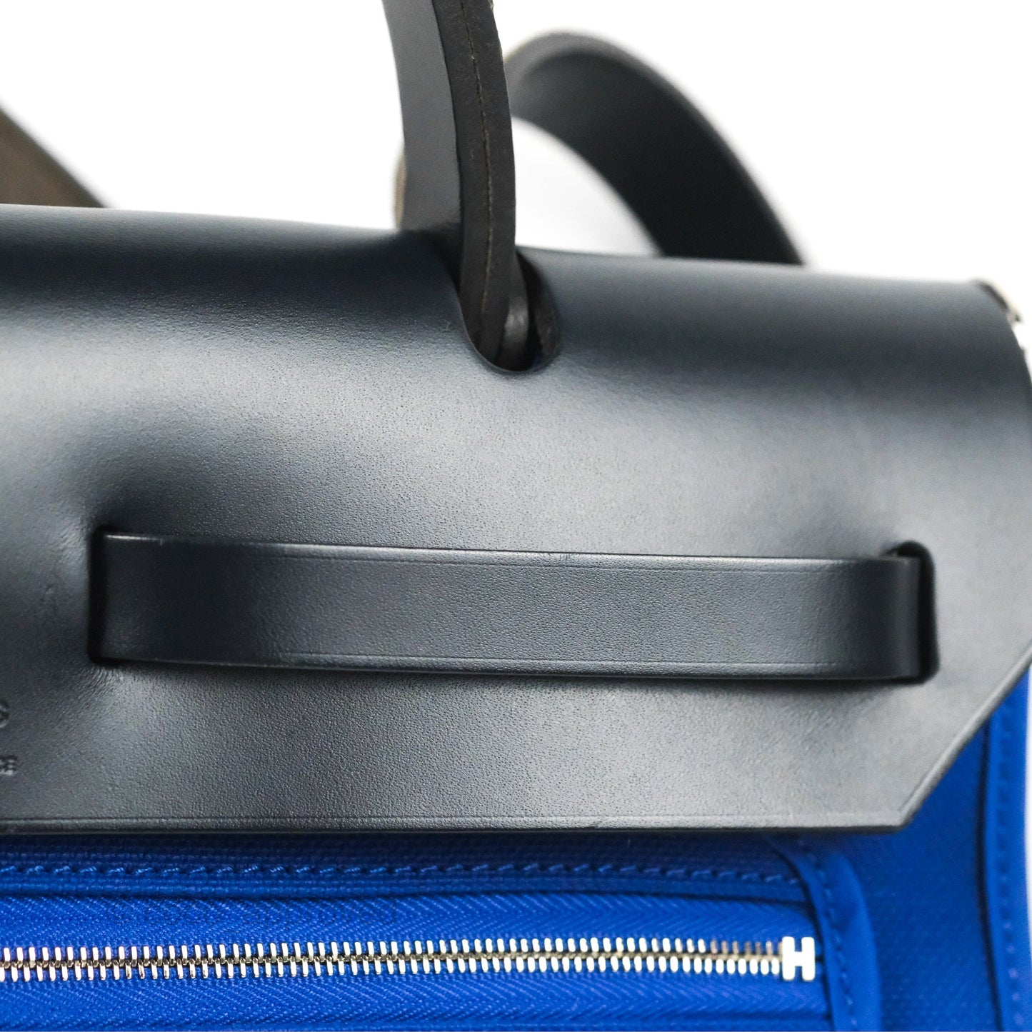 Hermès Herbag Zip 31 Bleu Électrique & Bleu Indigo Canvas Palladium Hardware