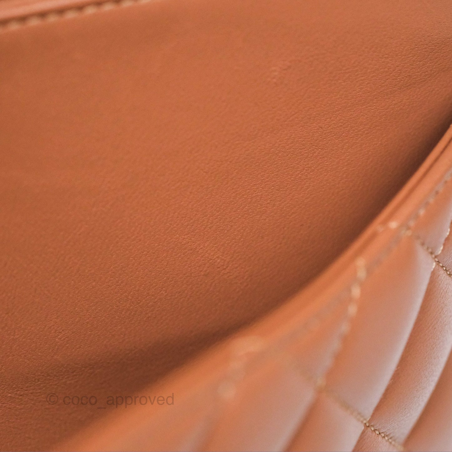Chanel Small Classic Quilted Flap Dark Beige Caramel Lambskin Gold Hardware