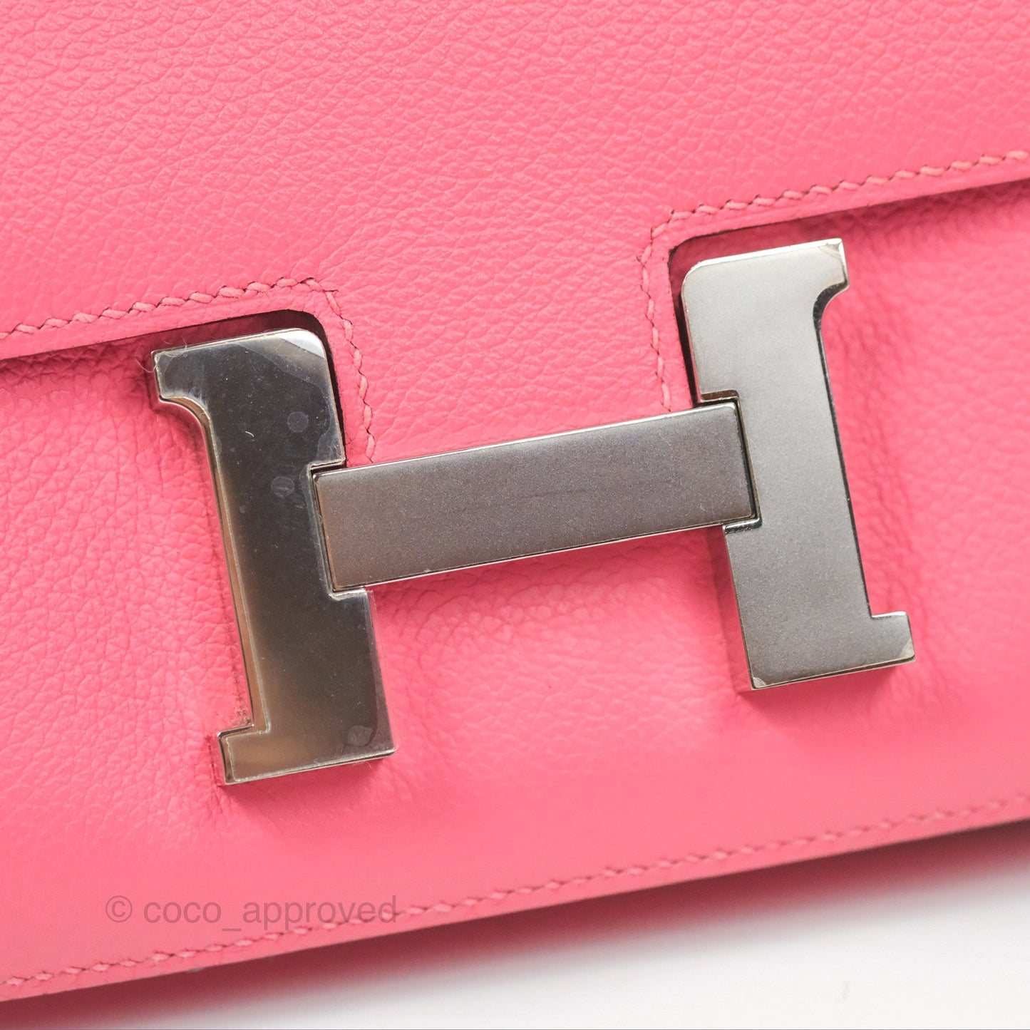 Hermès Constance Mini 18 Rose Azalee Evercolor Palladium Hardware