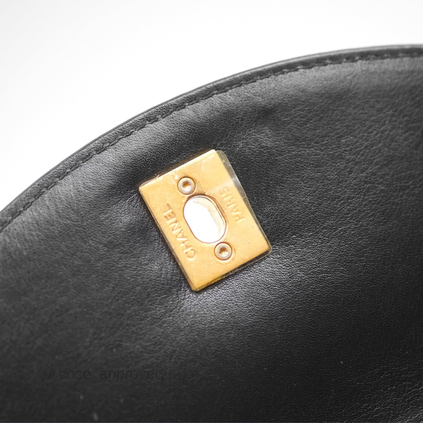 Chanel Chain Handle Small Flap Bag Black Calfskin