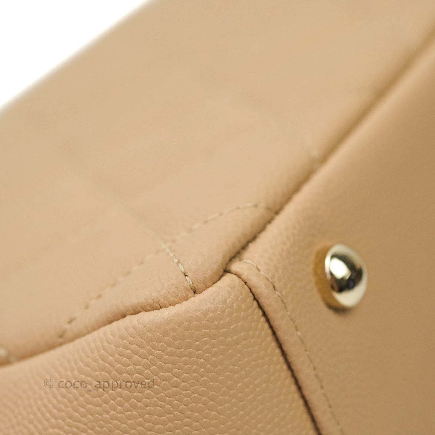 Chanel Quilted Small Business Affinity Flap Beige Caviar Light Gold Hardware