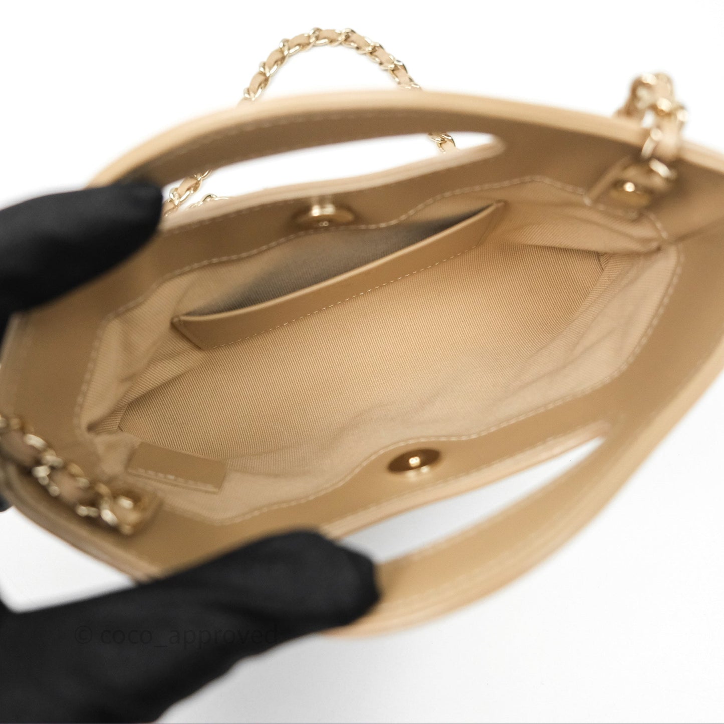 Chanel Nano 31 Beige Shiny Lambskin Gold Hardware